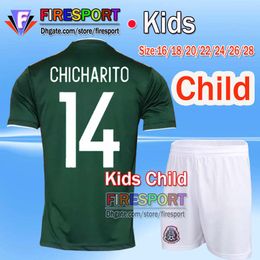 online shopping 2017 Mexico national team Kids Soccer Jerseys Child youth boys Uniform Green Kit World Cup G Dos Santos CHICHARITO football shirt Set