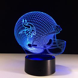 Discount lion led lamp Seven Colors Changing Detroit Lions Light 3D Visual Led Night Light USB