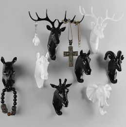 wholesale creative deer head animal decorative hook coat hook retro clothes hanging three dimensional porch key point bar 6pc set b685 - Decorative Coat Hooks wholesale creative deer head animal decorative hook coat hook retro clothes hanging three dimensional porch key point bar 6pc set b685 - Decorative Coat Hooks