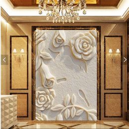 wholesale wall paper 3d art mural hd white rose marble relief effect covering home decor modern wall painting for living room wallpaper - Wholesale Home Decor Suppliers wholesale wall paper 3d art mural hd white rose marble relief effect covering home decor modern wall painting for living room wallpaper - Wholesale Home Decor Suppliers