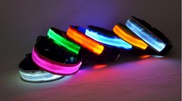 2017 Hot sale LED Light Nylon Color Night Adjustable Flashing Pet Collar For Dog Safety Cat 7 colors