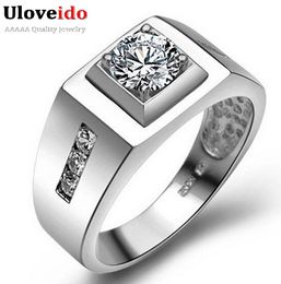 uloveido vintage jewelry anel de prata mens big ring created diamond sterling silver bijouterie male wedding accessories j473 - Male Wedding Rings uloveido vintage jewelry anel de prata mens big ring created diamond sterling silver bijouterie male wedding accessories j473 - Male Wedding Rings