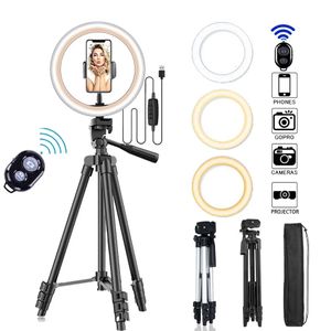 26cm P o Ringlight Led Selfie Ring Light Phone Remote Control Lamp P ography Lighting With Tripod Stand Holder Video 231226