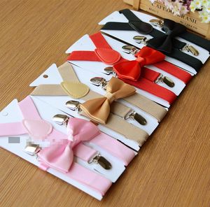 Ensemble de nœud papillon pour enfants avec bretelles 32colors pour bébé accolades 1-10T élastiques Y-dos garçons filles bretelles accessoires