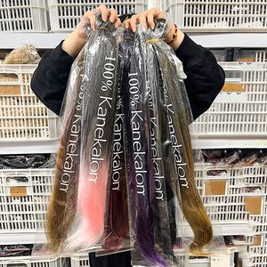 26 pouces Kanekalon Ombre pré-étiré Ez tresses cheveux en gros Yaki tressage cheveux pré-étiré tressage