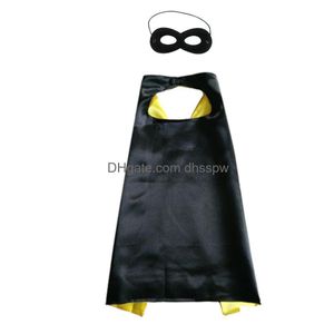 Costumes de super-héros double couche de 27 pouces, Cape pour enfants avec masque, thème de dessin animé pour enfants, fête de Noël, Halloween, Cosplay, scène 6 Col