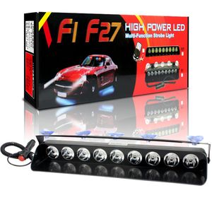 27W 9 LED Luz de advertencia de flash estroboscópico Parabrisas Luces de emergencia para automóvil Bomberos intermitentes Lámpara de señal de vehículo antiniebla Rojo Amarillo 12V DC F1