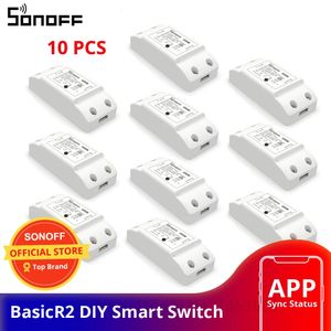 2810PCS SONOFF BASICR2 Smart ONOFF WiFi Switch Light Timer APPVoice Remote Control DIY Mode Work With Alexa Home 240228