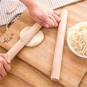 Rodillo de madera Natural de 28CM para decoración de pasteles, envoltura Dumpling, herramienta de cocina, rodillo para masa de pan antiadherente duradero