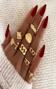 28pcs Gold Knuckle Bands empilables Anneaux Set For Women Silver Plated Comfort Fit Vintage Wave Joint Dinger Rings Gift10783309565066