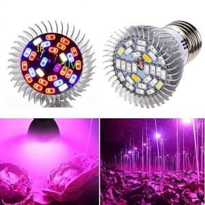 28W LED à spectre complet élèvent la lumière E27 lampe de croissance UV IR GU10 E14 ampoule 28LEDs plante lampe AC85-265V pour serre fleur Fruits