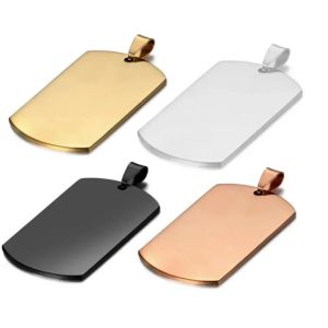 28x50mm Stainless Steel Military Army ID Stainless Steel Name Blank Dog Tags Pendant Rectangle Jewelry New FY3831