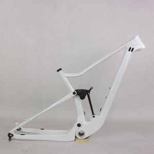 29ER Boost Suspension Disque De Frein Perle Blanc XC BSA MTB Cadre FM027 Fibre de carbone T700