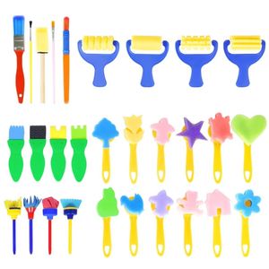 29pcsSet enfants bambin éponge timbre brosse dessin jouets maternelle éducatif bricolage art artisanat graffiti créativité enfants cadeaux 240117