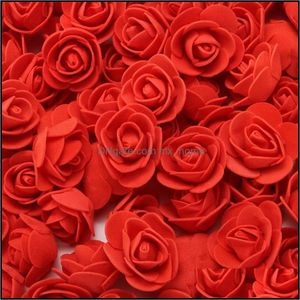 2 cm Fleur décorative en peluche en peluche Rose PE Foam Bouquet artificiel pour décoration de mariage à la maison DIY TRAINE FAUIE DROP Livraison 2021 Fleurs WR