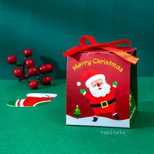 2 couleurs 8 * 7 * 9 cm Boîte de cadeau de Noël DIY Paper Santa emballage Party Favor Candy box Party Supplies T2I52681