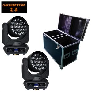 2IN1 Flightcase Pack 19 12W Led Moving Head Zoom Light OSRAM LED RGBW 4IN1 Mélange de couleurs Zoom Ajuster 6-50 degrés DMX 16CH CE ROHS281M