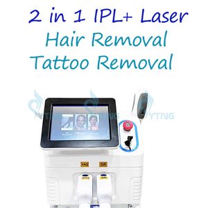 Máquina de rejuvenecimiento de la piel 2 en 1 IPL, removedor de vello permanente, interruptor Q, eliminación de tatuajes con láser Nd Yag