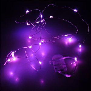 2M 20 LEDs led string CR2032 con pilas Micro Mini iluminación cobre plata alambre estrellado LED tiras para Navidad decoración de Halloween