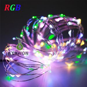 Cadena de luces LED de 2m, 20leds, 5m, 50leds para exteriores, luces navideñas, lámpara con alambre de cobre, iluminación estrellada con batería 3AAA