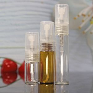 2 ml 3 ml 5 ml atomizador recargable pequeña botella de perfume en aerosol Mini vial de vidrio ámbar botellas aromáticas aroma vacío