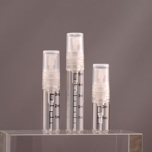 2ml 3ml 5ml Botella de spray de vidrio transparente Pequeño atomizador de embalaje cosmético Botellas de perfume Atomización Contenedor de líquido