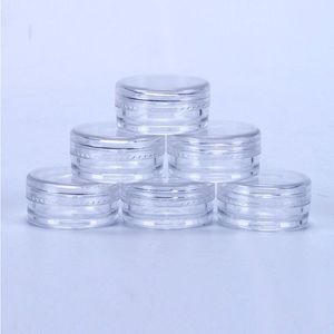 Pots vides en plastique transparent de 2ML, couvercle transparent, taille de 2 grammes pour crème cosmétique, ombre à paupières, poudre d'ongles, bijoux e-liquide Llmst