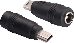 2Pack USB -Mann an DC 5.5x2,1 mm Stecker Ladung Barrel Jack -Stromadapter Mini USB 5V -Stecker für Mini USB