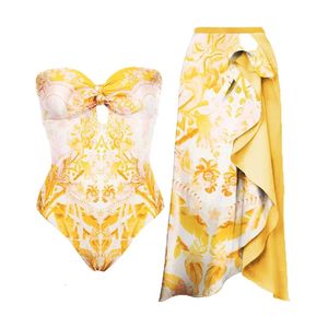 2pc push up women bikini set jupe floral imprimé bikinis bandage bandage maillot de bain brésilien biconi maillot de bain 240416