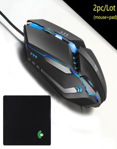 MICE GAMING 2PCLOT POUR LES BURANTS DE BURANT ET PAD MOT USB BRAINS COLORFURS COLAIRS GAME DE MONDE OU OFFICE Classic Frosted Classic Rubber Mat9936621