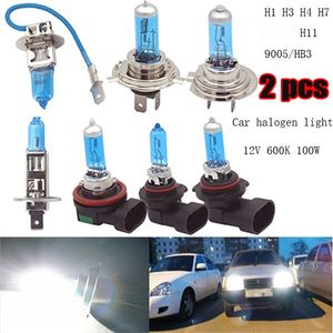 2 pièces 100W 6000K Super lumineux blanc garniture voiture lumière halogène lampe ampoule voiture style phare antibrouillard H1 H3 H4 H7 H11 HB3 9005