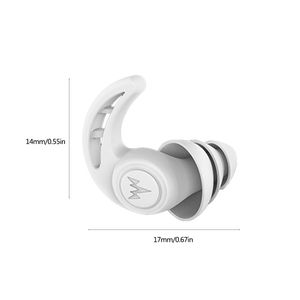 Tapones para los oídos de silicona suave de 3 capas, tapones para los oídos cónicos para dormir, reducción de ruido, aislamiento acústico, 2 uds.