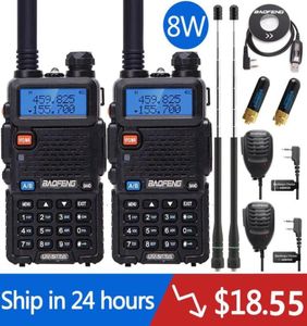 2PCS 5W 8W BAOFENG UV5R TRIPOWER 841W WALKIE TALKIE DUAL BAND TRANSPERIVER UV5R HUNTING TWO WORY UV9R UV82 BFF8HP5636360