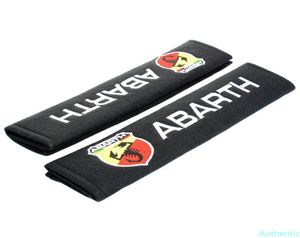 2 uds ABARTH puro algodón logotipo de la marca de coche cinturón de hombro cubierta de cinturón de seguridad accesorios de Interior de coche para Fiat Punto Abarth6471201