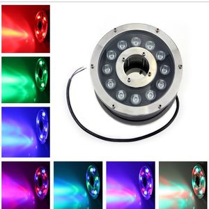 2 pièces AC/DC24V LED lumière de fontaine 12 W IP68 étanche lumière sous-marine lumière de piscine piscine RGB LED lumières d'étang éclairage Submersible