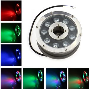 2 pièces AC/DC24V LED lumière de fontaine 9W IP68 étanche lumière sous-marine lumière de piscine piscine RGB LED lumières d'étang éclairage Submersible