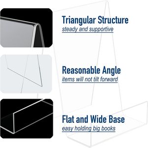 2pcs Book Stand Pantaller Desktop transparente estantería acrílica revista transparente revista vertical ledge table organizador