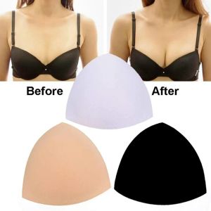 2pcs Bra Pads Soft Soft Soft's Women's Round Triangle Bra Pad Sports Bra Bikini Pads Yoga Bra Swimsuit Bralelettes Inserts de soutien-gorge infirmiers