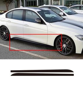 2pcs carcs autocollants de jupe latérale Sill Stripe Body Stickers Blackcarbon Fibre noir pour BMW 1 3 4 5 6 Série F30 F35 F319862367