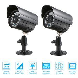 Caméra de vidéosurveillance 1/3 pouces CMOS couleur 1080P, haute résolution, 24 lampes, vision nocturne, étanche, sécurité analogique, 2 pièces