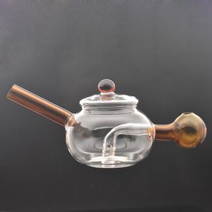 2 piezas de té chino forma de aceite de vidrio quemador bong bubbler fumar pipa de agua dab gong bong ceniza enganchada con cuencos de aceite de 30 mm de OD de 30 mm