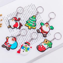 2pcs Christmas Keychain Charms Santa Claus Christmas Tree Elk Snowman Chain Chain Pendant Christmas Decoration Gift Wholesale