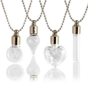 2 pièces médaillon en verre urne bijoux crémation bijoux urne collier pour cendres flacons remplissables colliers collier de flacon de sang Y220523213p