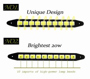 2 uds luz LED de conducción diurna cuadrado flexible estilo de coche impermeable COB luces diurnas bombillas LED DRL flexibles lámpara de conducción 6585460