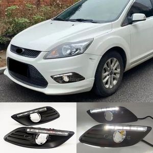 2 pièces LED feux de jour pour Ford Focus 2 berline MK2 2009 - 2014 fonction de gradation automatique DRL antibrouillard couvercle de lampe antibrouillard