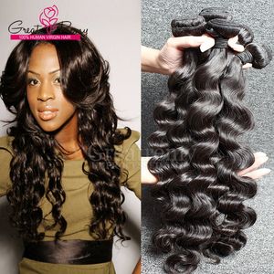 2 pcs/lot Brésilien Lâche Vague Profonde Vierge Extensions de Cheveux Lâche Bouclés Armure de Cheveux Humains Bundles Naturel Noir Teinture RemyHair