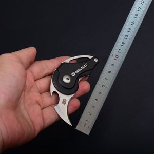 2 unids/lote cuchillo plegable con garra 440C hoja satinada mango de aluminio EDC cuchillos de bolsillo con abrebotellas y paquete de caja de plástico