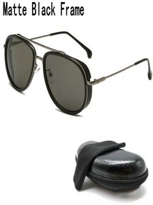2 piezas de gafas de sol vintage negras mate para hombres con cajas de gafas limpieza de caja retro gafas de gafas de sol2639830