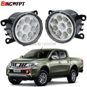 2 unids/par alto brillo estilo de coche parachoques redondo 12V H11 LED luz antiniebla lámparas halógenas para Mitsubishi L200 Triton Strada Fiat Fullback RAM