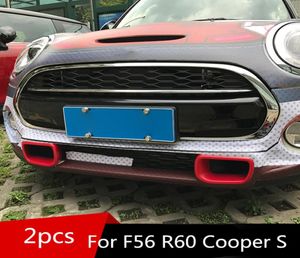 2 pièces PC couverture de calandre avant de voiture entrée d'air sortie style moulage garniture autocollant pour Mini Cooper S F56 20142018 R60 Countryman S 2017017197